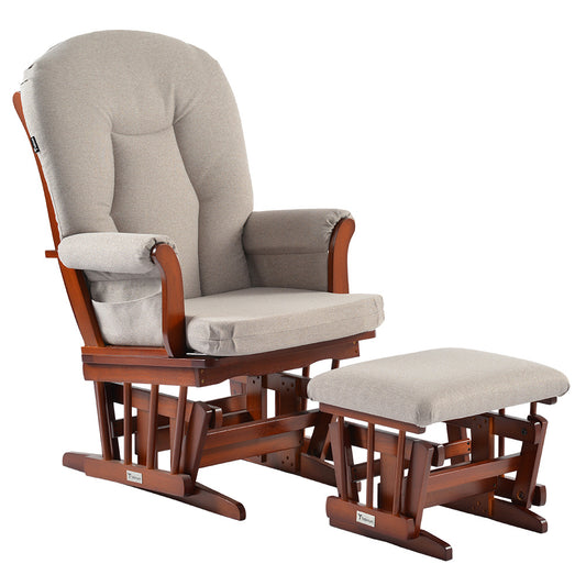 Teknum Deluxe Gliding Chair with Ottoman Set (Beige)