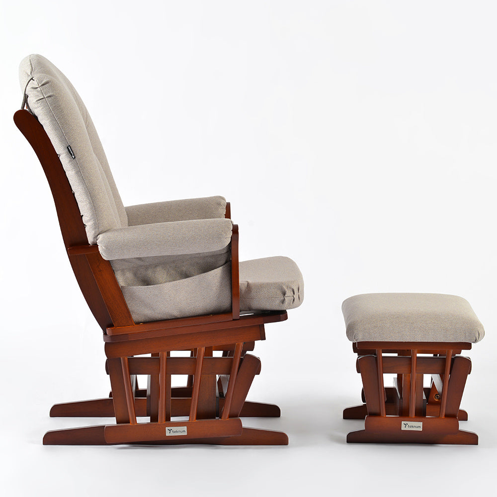 Teknum Deluxe Gliding Chair with Ottoman Set (Beige)