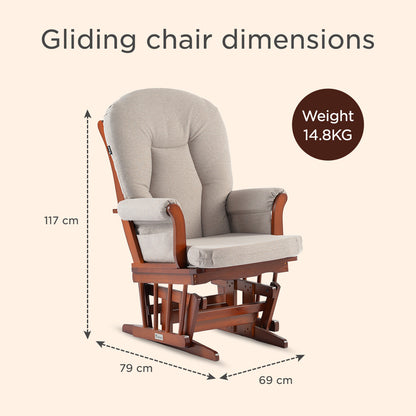 Teknum Deluxe Gliding Chair with Ottoman Set (Beige)