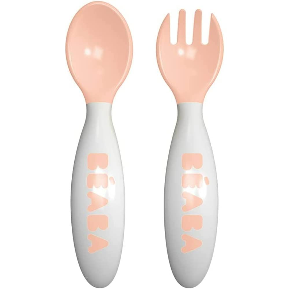 Beaba Set of 2nd Stage Training Fork and Spoon - Ergonomic Shape