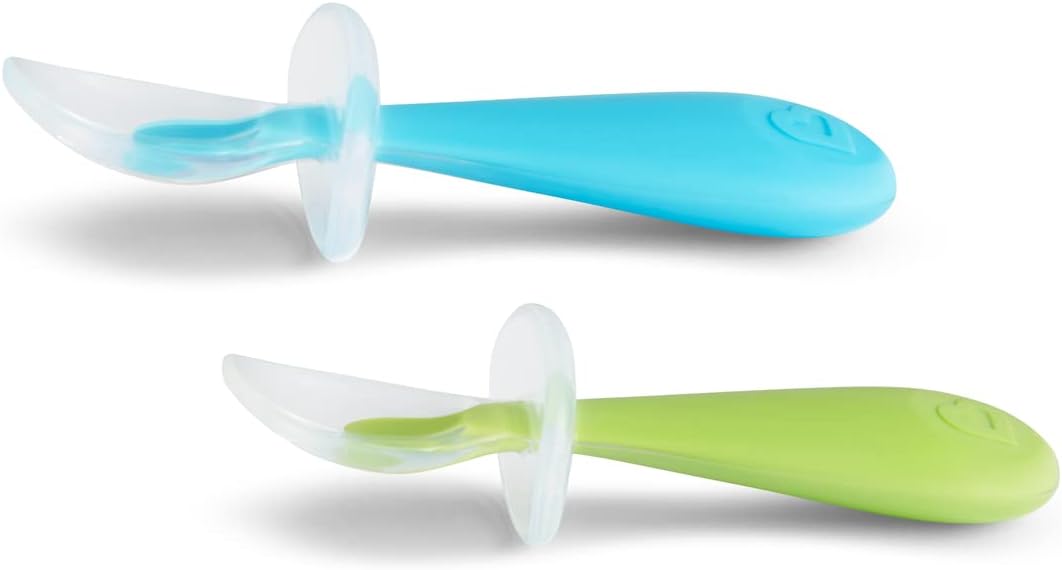 Munchkin Gentle Scoop Spoons, 2 Pieces, Blue/Green