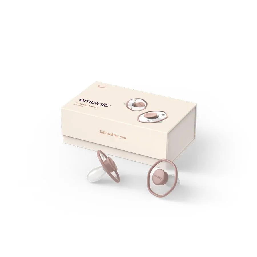 Emulait Baby Pacifier - Pack of 2 (6-18 Months, Rose)