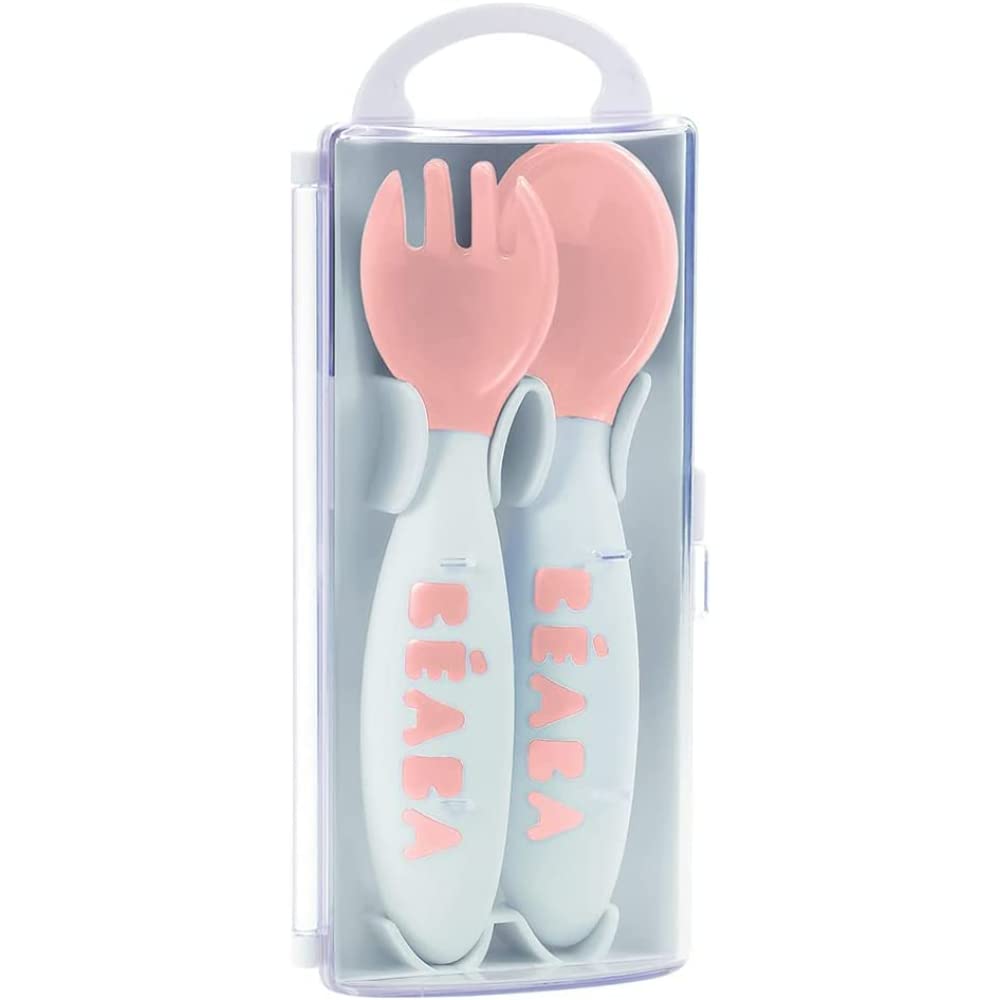 Beaba Set of 2nd Stage Training Fork and Spoon - Ergonomic Shape