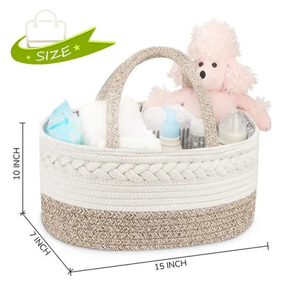 Little Story Cotton Rope Diaper Caddy – Ivory