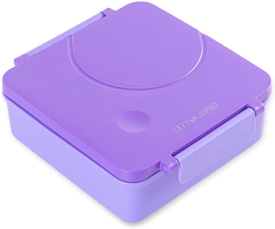 طقم علبة غداء كبيرة مقسّمة من Eazy Kids مع مرطبان طعام من الفولاذ المقاوم للصدأ، وكمّادة تبريد، وحقيبة غداء معزولة