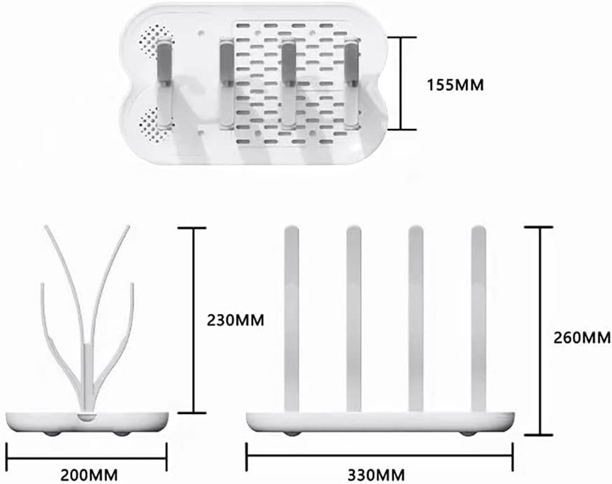 Eazy Kids Baby Bottle Drying Rack 16 Peg (Grey)