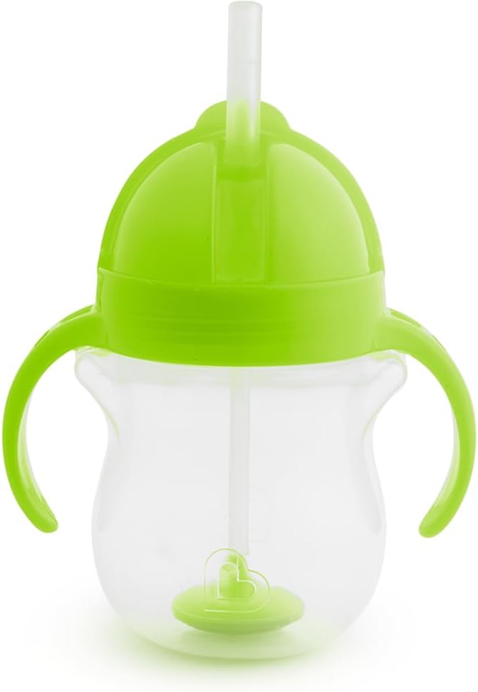 Munchkin Any Angle Weighted Straw Trainer Cup with Click Lock Lid, 7oz