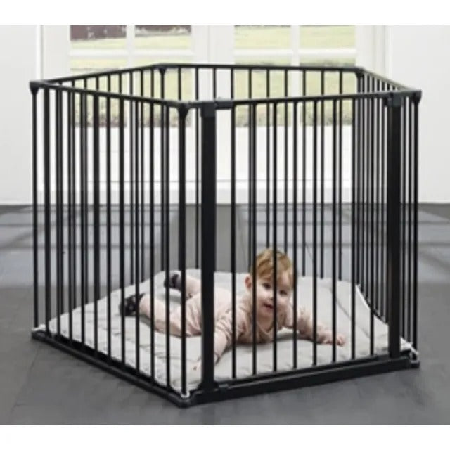 Baby Safe Convertible Playpen With Mat – Grey