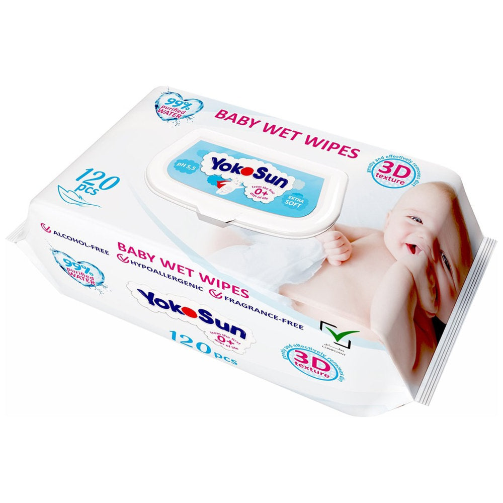 YokoSun Extra Soft Baby Wet Wipes (120pcs)