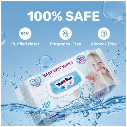 YokoSun Extra Soft Baby Wet Wipes (120pcs)
