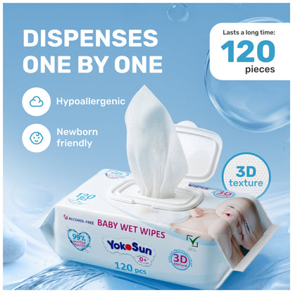 YokoSun Extra Soft Baby Wet Wipes (120pcs)