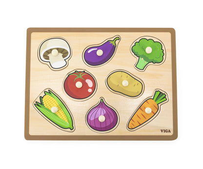 Viga Wooden Knob Puzzle (Vegetables)