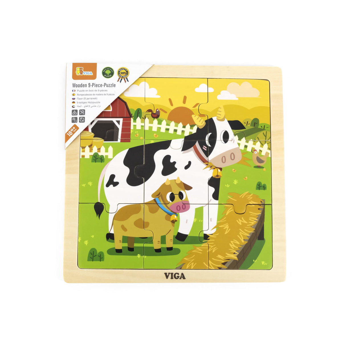 Viga Wooden Puzzle (Cow, 9pcs)