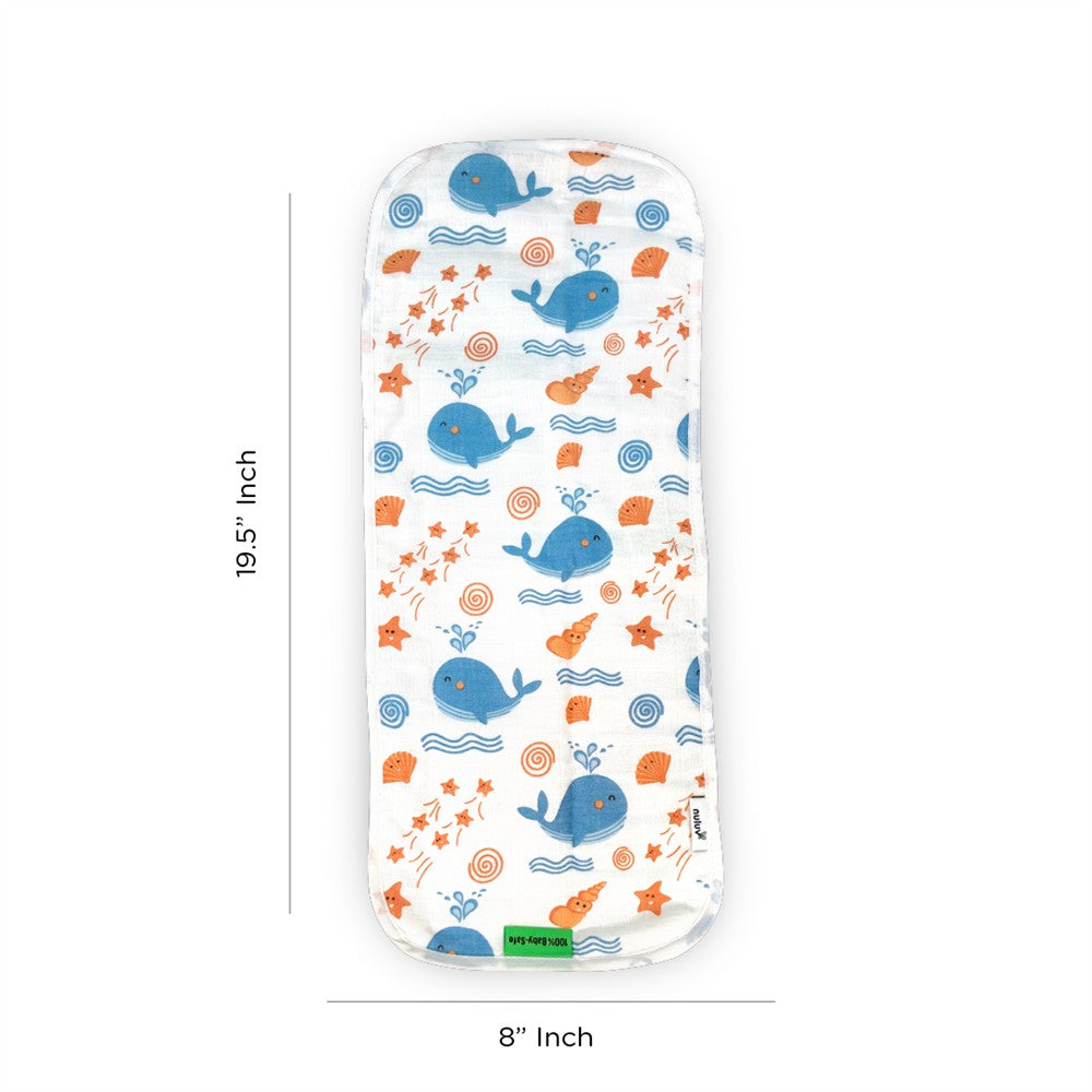 Nuluv Baby Burp Cloth (Yellow Pineapple And Stars) - Pack of 2