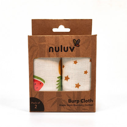 Nuluv Baby Burp Cloth (Yellow Pineapple And Stars) - Pack of 2