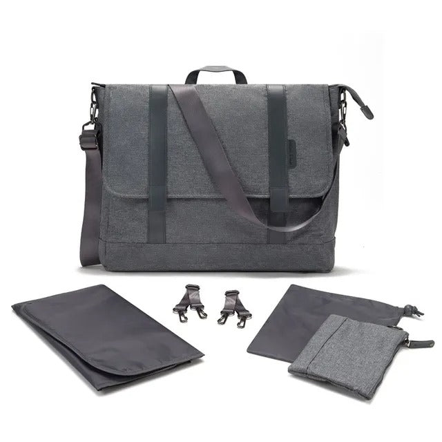 Teknum Evolve 2 Car Seat & Men's Diaper Handbag Set – Dark Grey