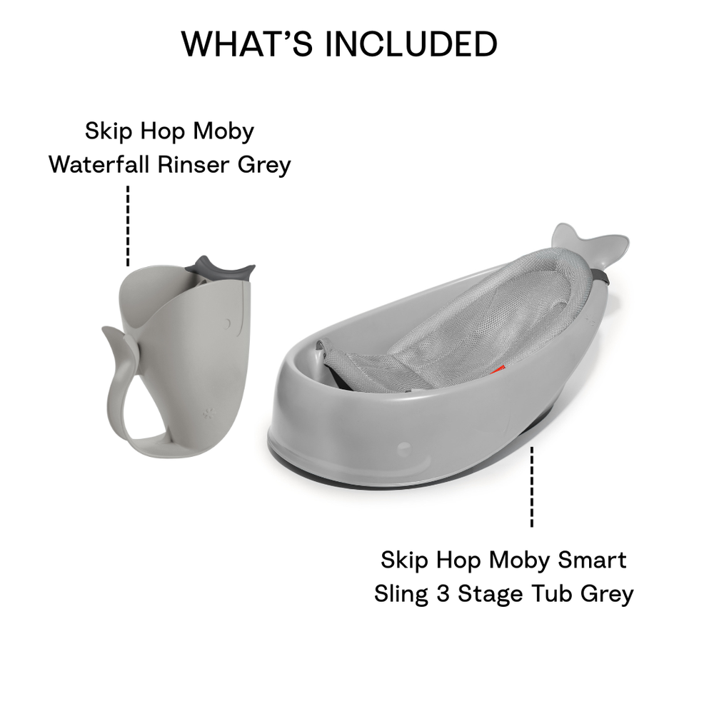 Skip Hop Moby Rinser + Smart Sling 3 Stage Tub (Grey)