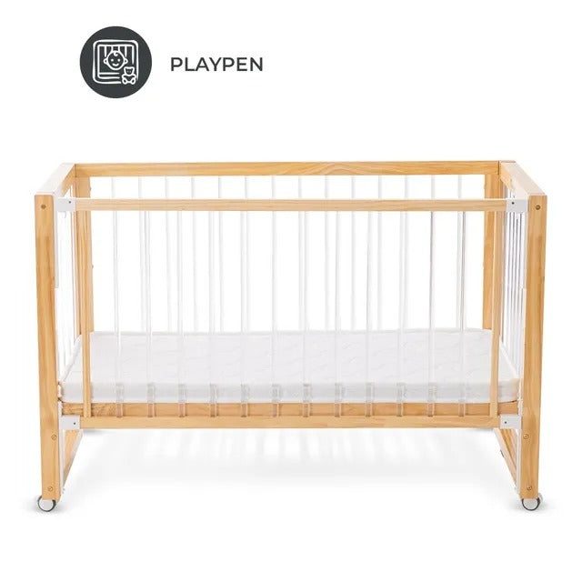 Teknum Prism 4-in-1 Convertible Crib with Mattress – White.