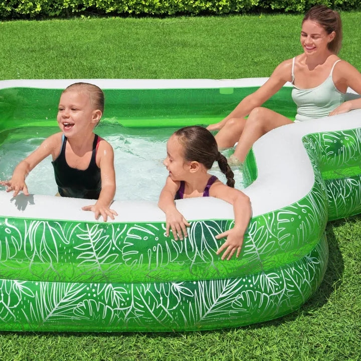 Bestway Tropical Paradise Family Swimming Pool – 7.5ft, Green/White
