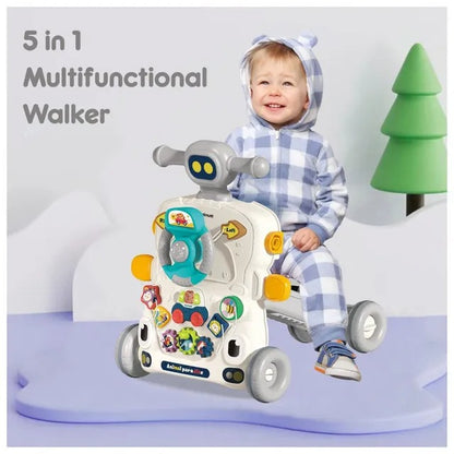 Teknum 5-in-1 Baby Walker With Musical Keyboard – Grey.