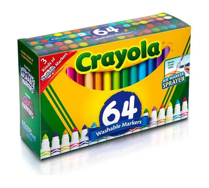 Crayola Washable Marker Set – Multicolor, 64 Pcs