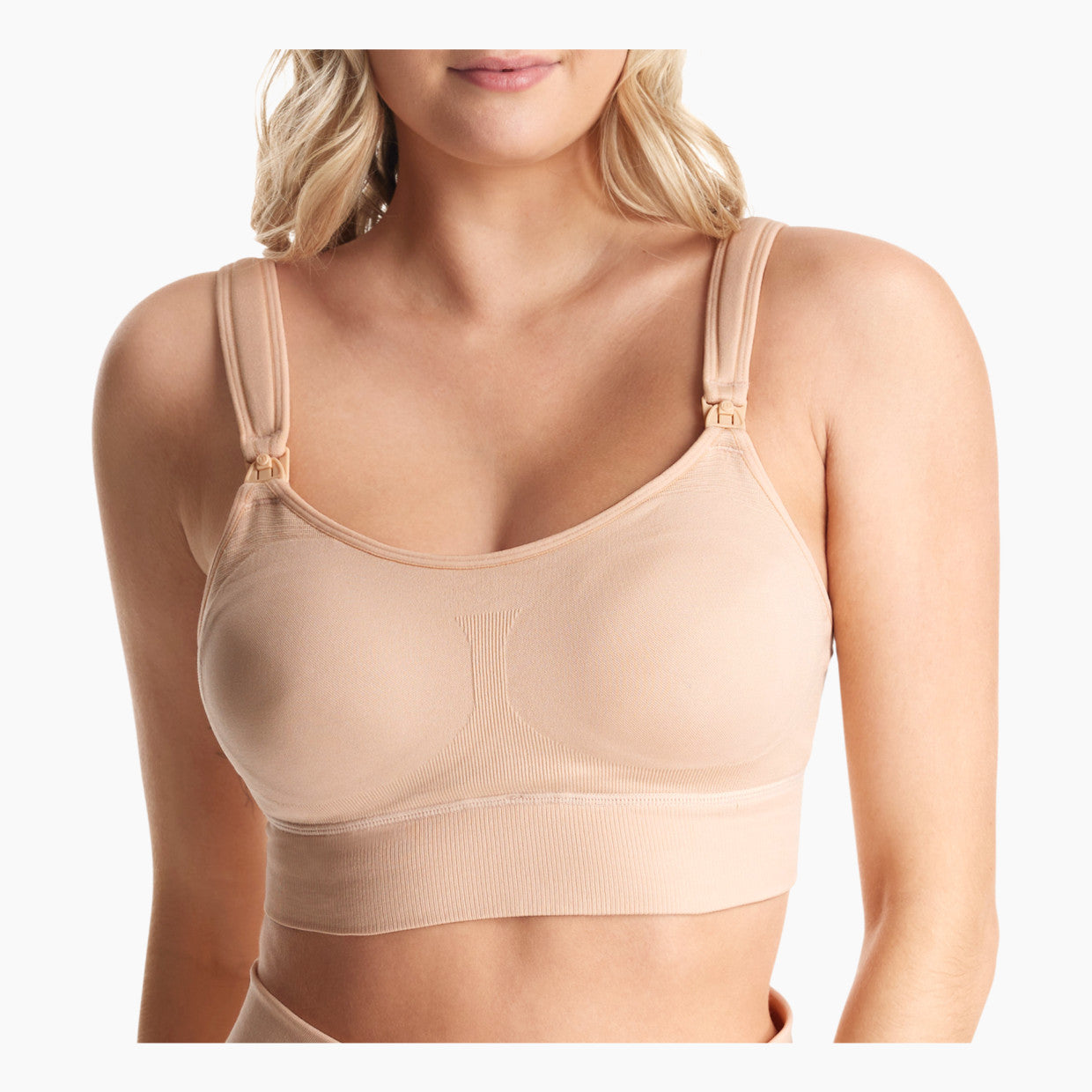 Momcozy All-in-One Super Flexible Pumping Bra, Beige