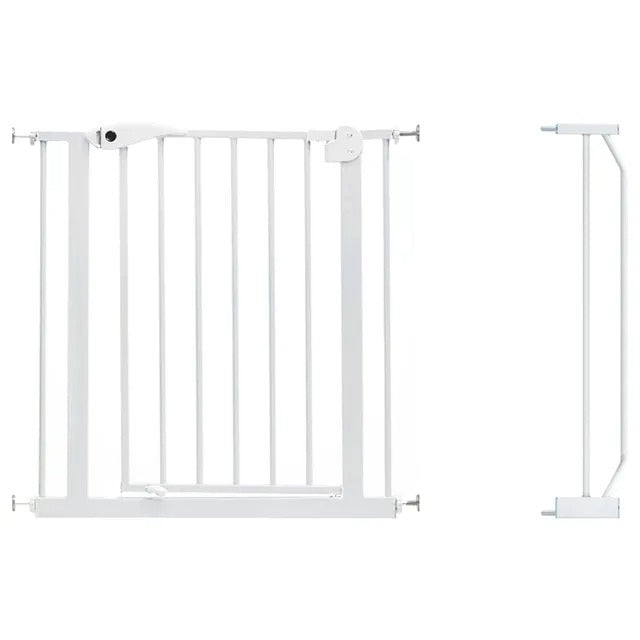 Baby Safe Metal Safety Gate with 10 cm Extension – White