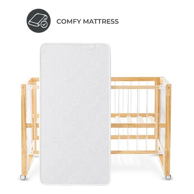 Teknum Prism 4-in-1 Convertible Crib with Mattress – White.