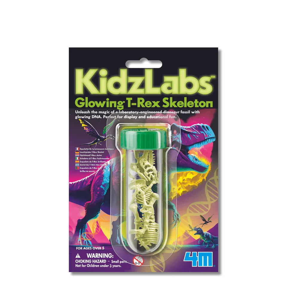4M - KidzLabs Glowing T-Rex Skeleton Science Kit - Multicolor
