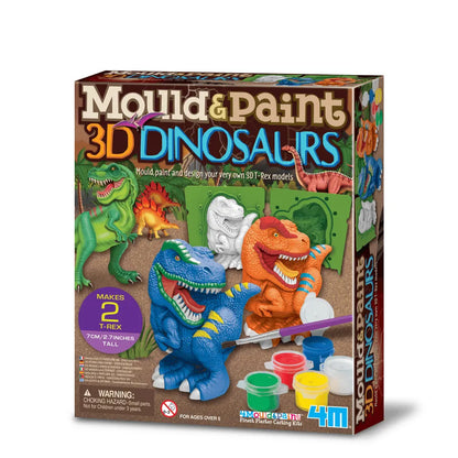 4M - Mould & Paint Craft Kit - 3D Dinosaurs - Multicolour