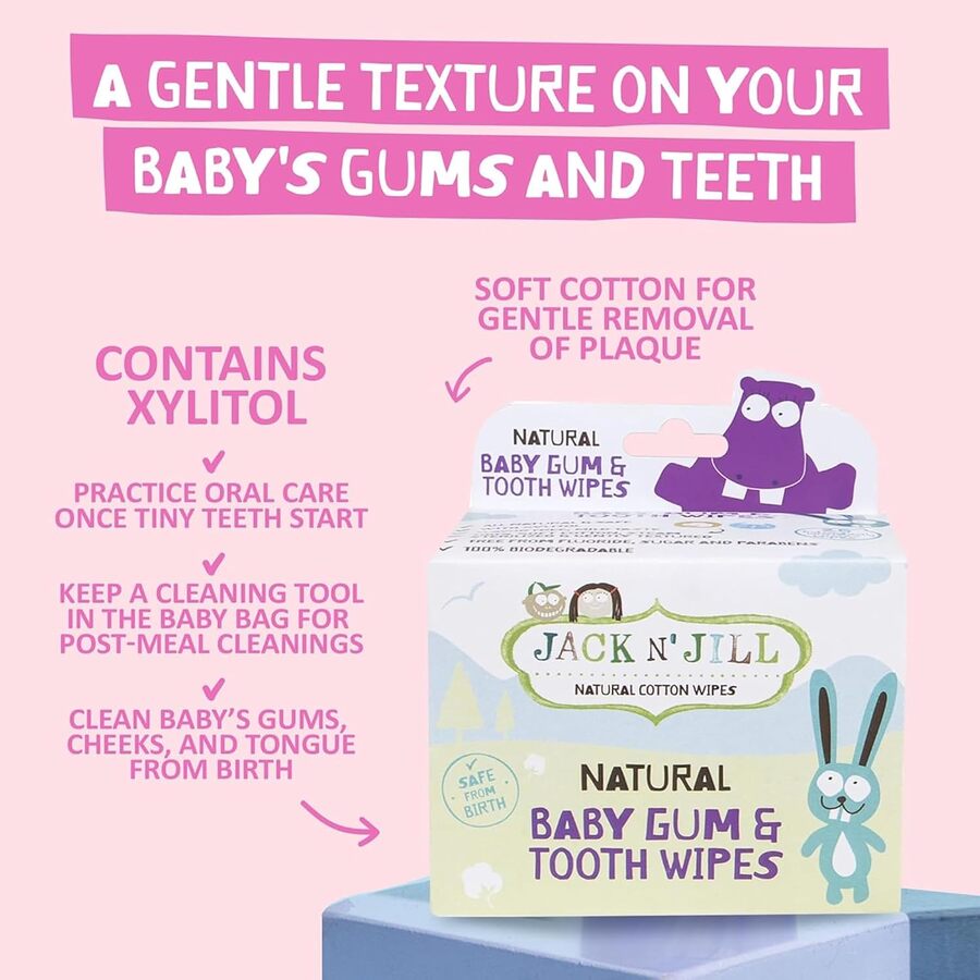 Jack N' Jill Baby Gum & Tooth Wipes - Pack of 25