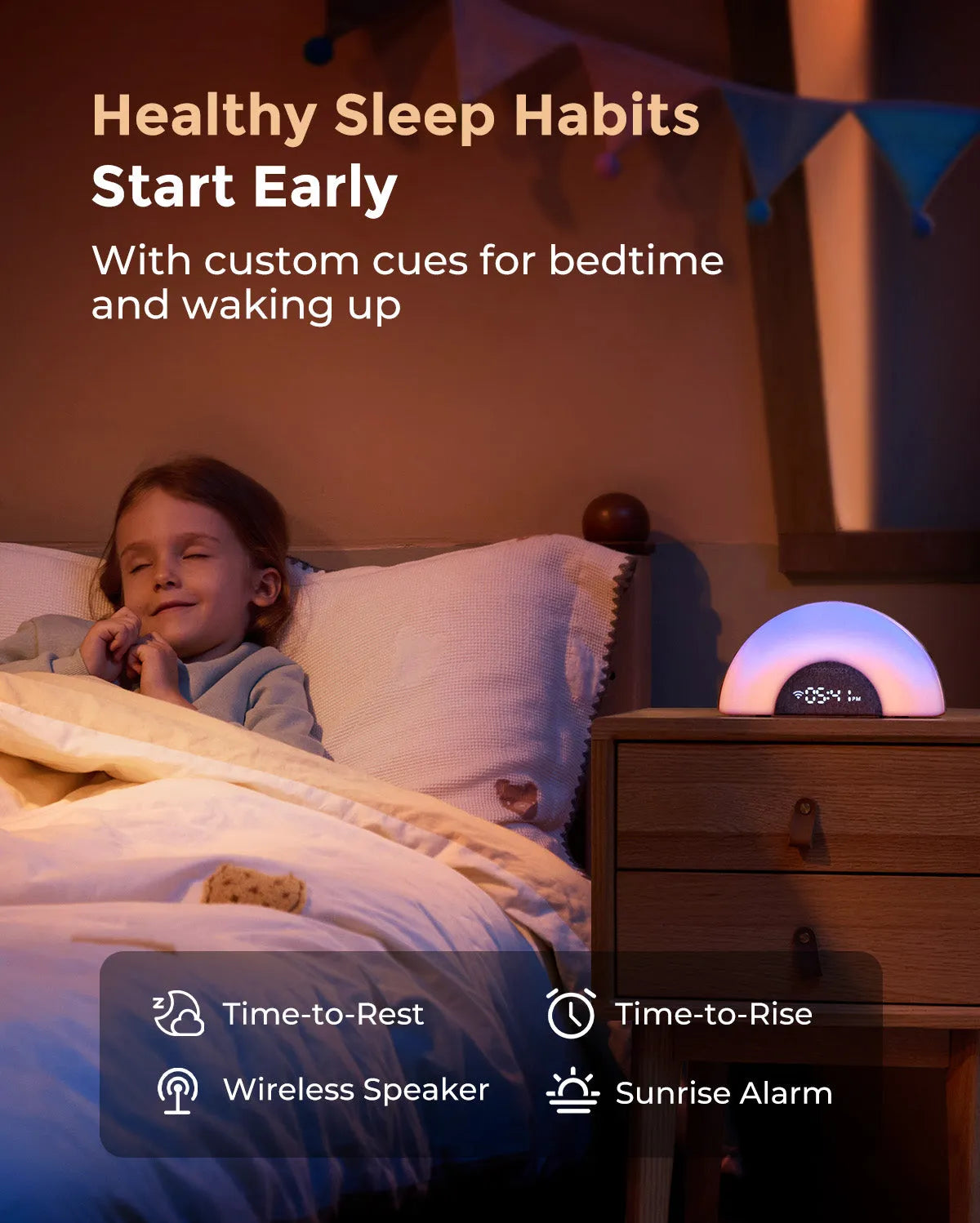 Momcozy DreamSync Tech  Smart Baby Sound Machine Rainbow Light & App Control