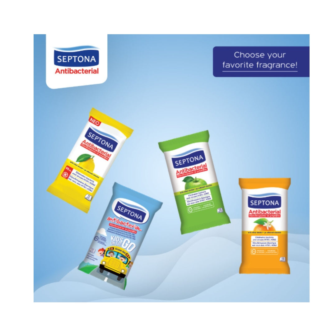 Septona Antibacterial Wipes (15 Pcs)