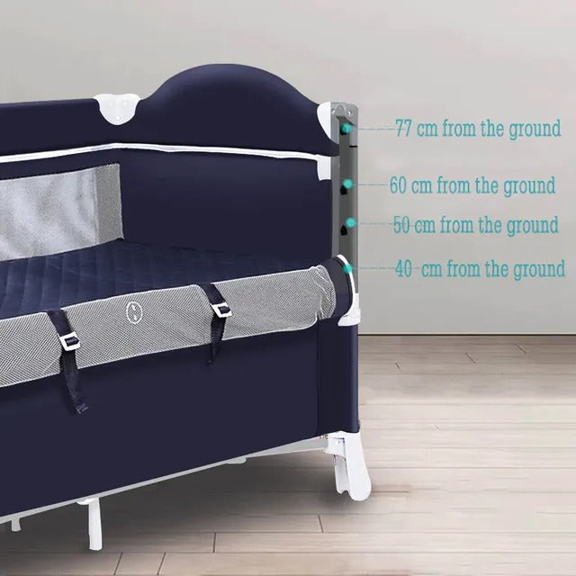 Teknum 4-in-1 Baby Co-Sleeper Bassinet & Playpen – Navy