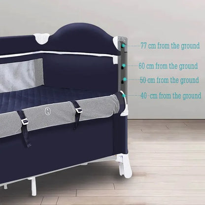 Teknum 4-in-1 Baby Co-Sleeper Bassinet & Playpen – Navy