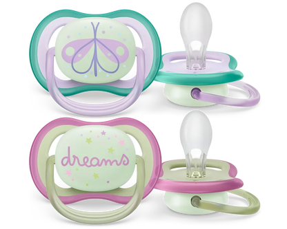 Philips Avent Ultra Air Soother Nighttime (0-6 Months, Pack of 2)