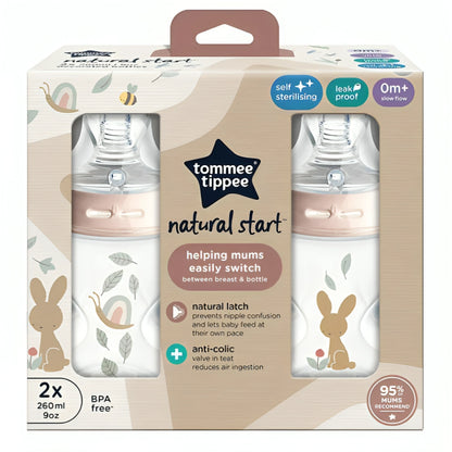 Tommee Tippee Natural Start Bottle Pond (Girl, 260ml) - Pack of 2