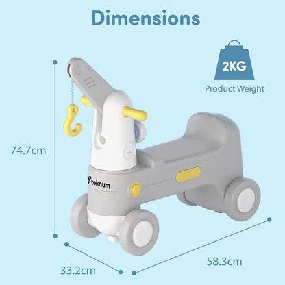 Teknum 2-in-1 Rock Ride On – Grey