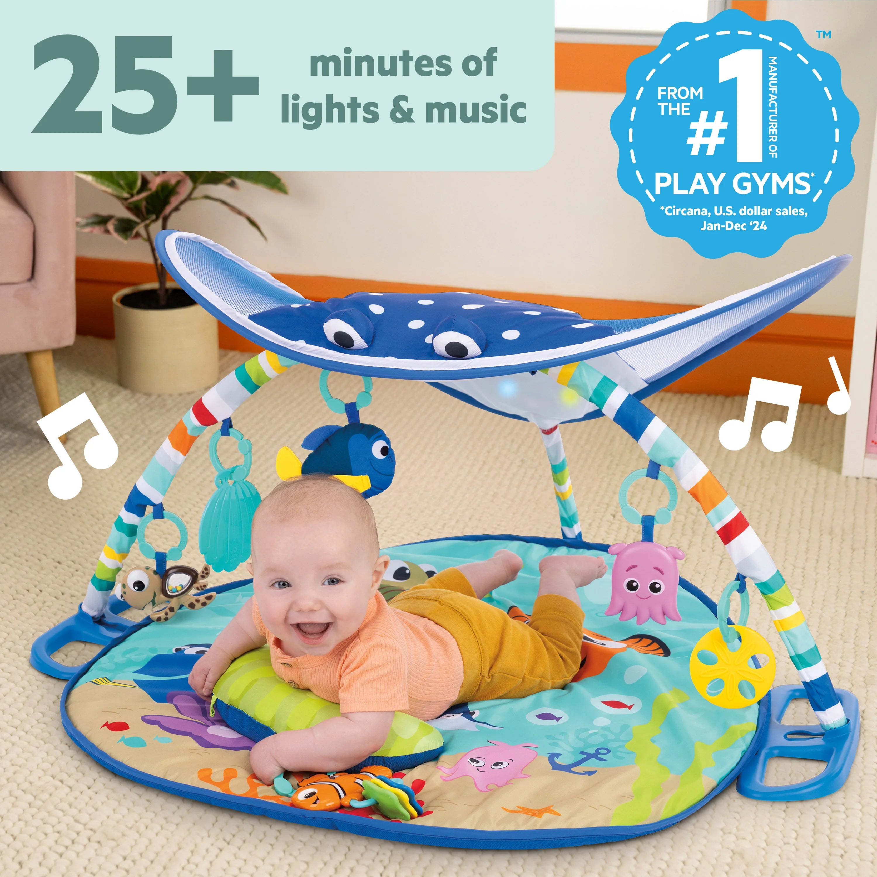 Bright Starts Finding Nemo Mr. Ray Ocean Lights & Music Gym