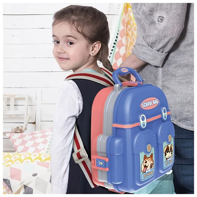 Little Story Role Play Pet House Toy Set School Bag – 26pcs, Blue