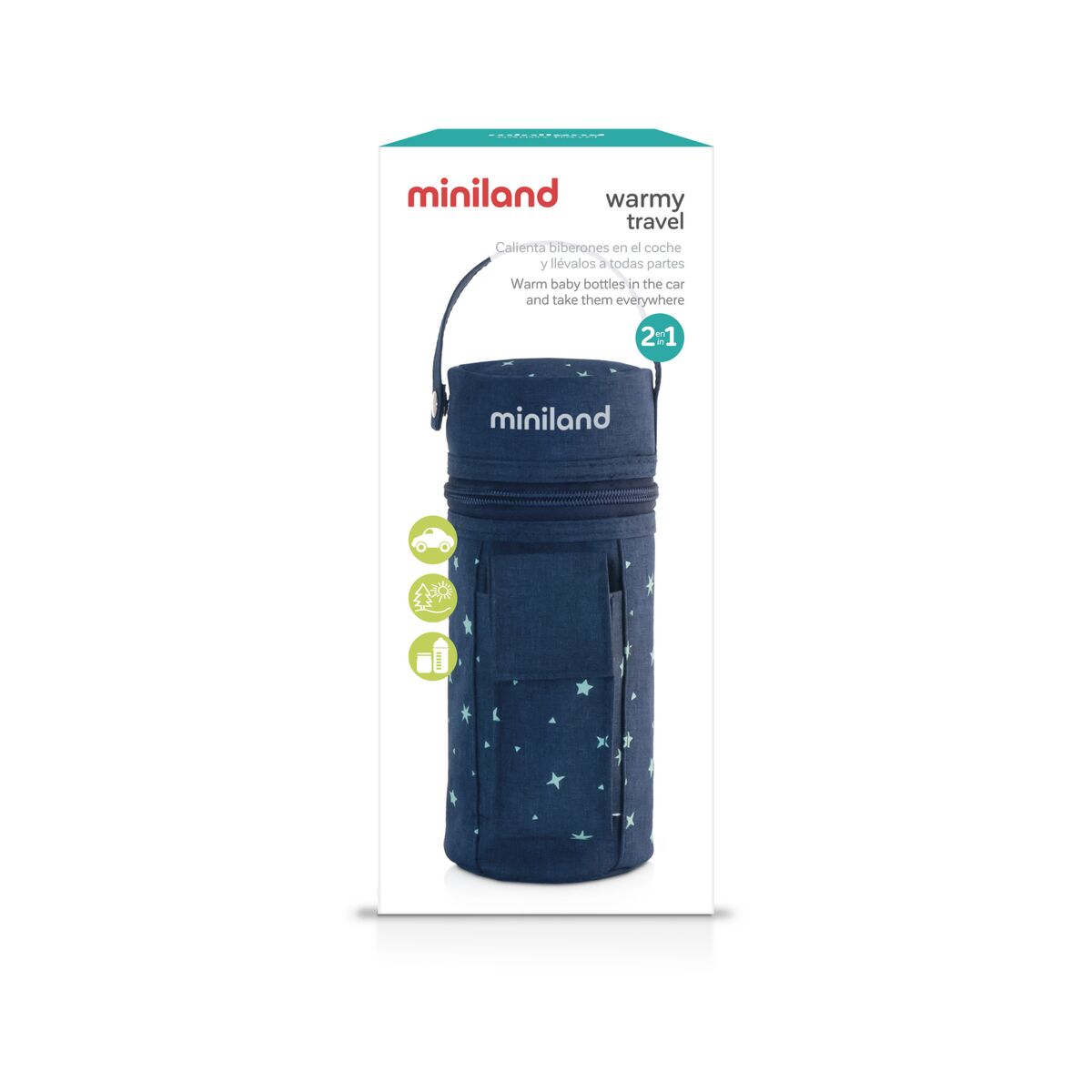 Miniland Warmy Travel Thermal Bottle Bag (Denim)
