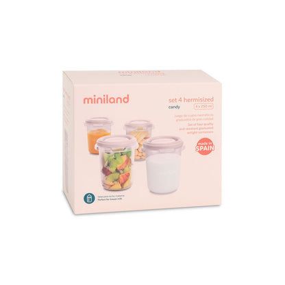 Miniland Hermisized Baby Food Containers (250ml) - Pack of 4