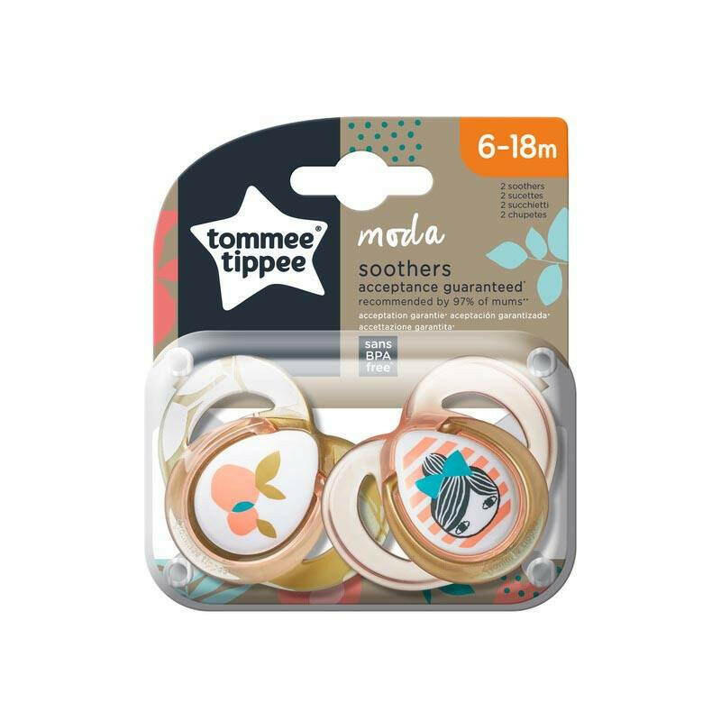 Tommee Tippee 2-Pack Moda Soother, 6-18 Months