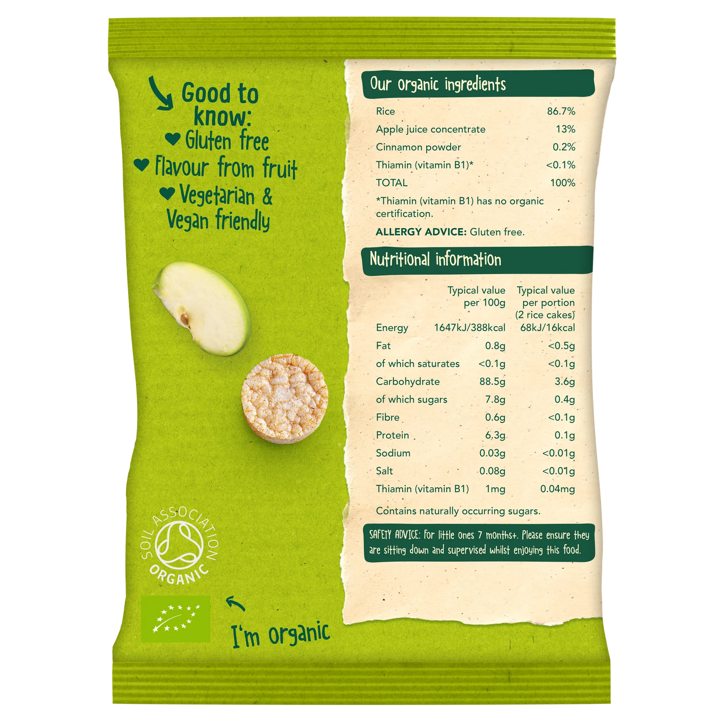 Organix Apple Rice Cake Clouds (40g)