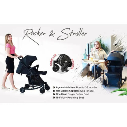 Teknum 2 In 1 Glide Stroller (Black)