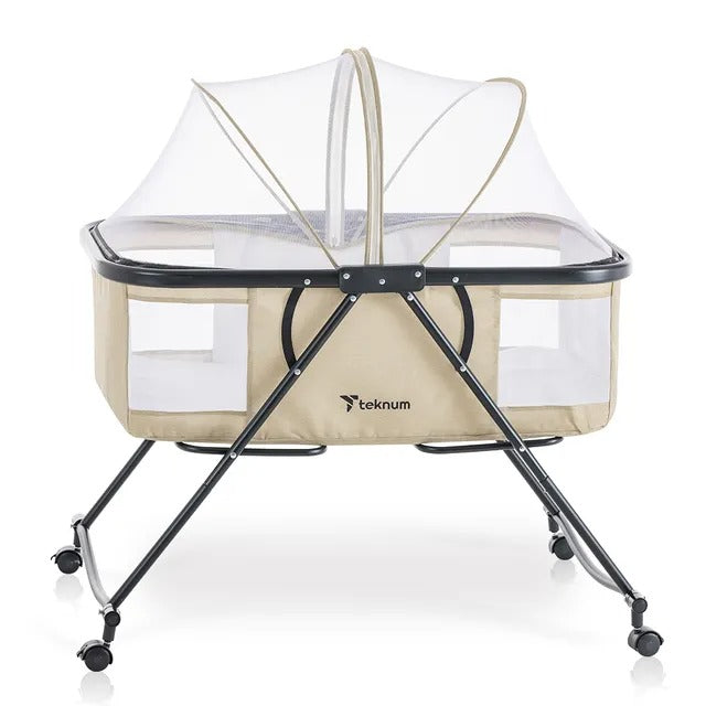 Teknum 3-in-1 Baby Cot, Cradle With Mosquito Net – Ivory