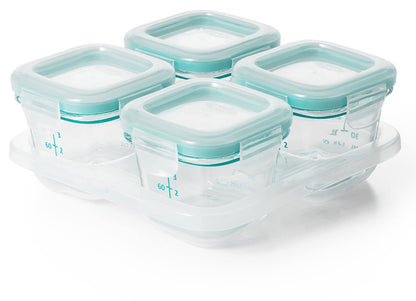 OXO Tot Glass Baby Blocks Food Storage Containers - Teal (4oz)