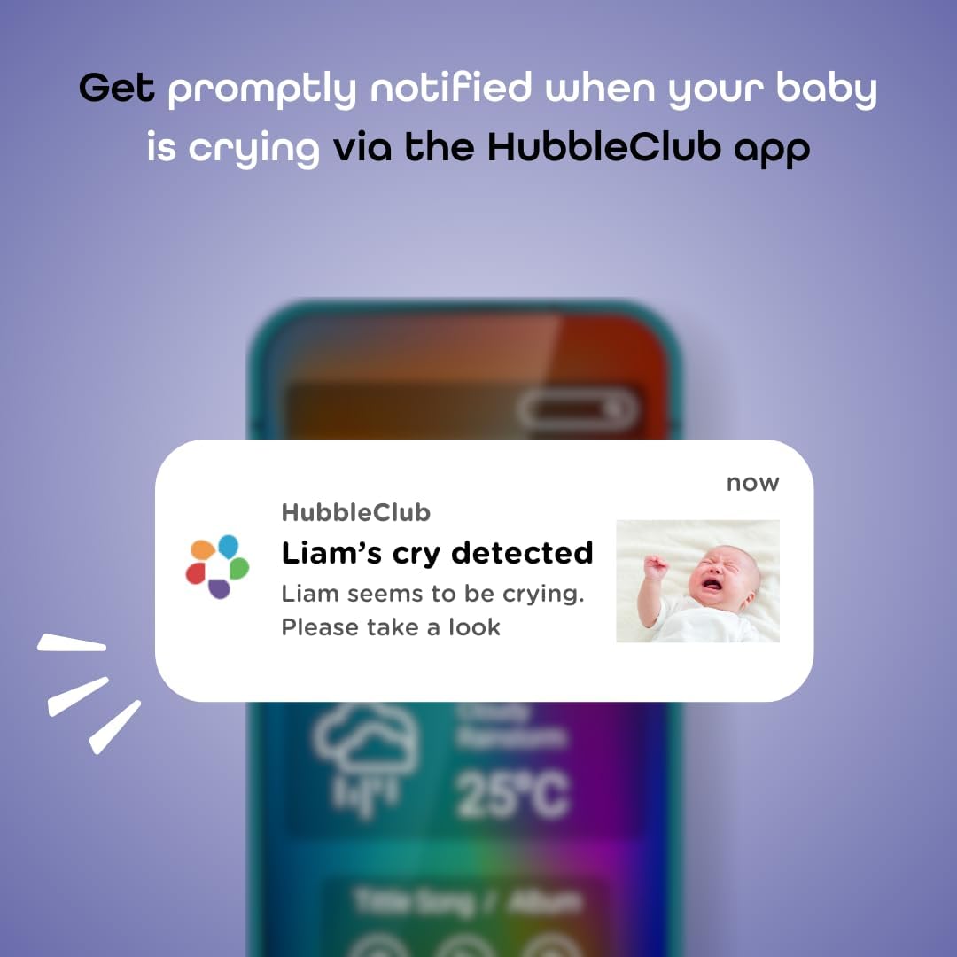 Hubble AI Vision 2K UHD Smart Baby Monitor Moonlight