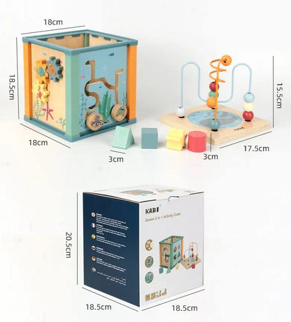 Little Angel Kids Wooden Ocean Activity Cube