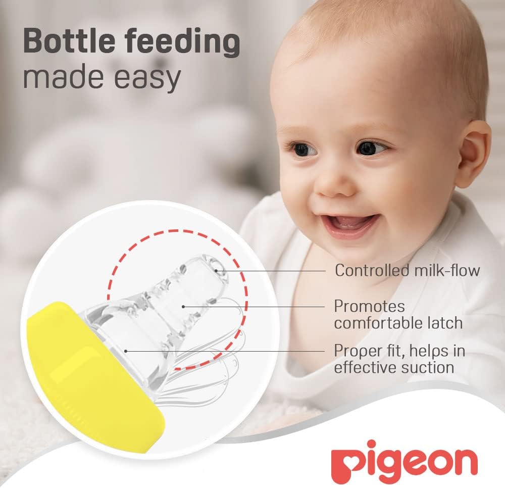 Pigeon Glass Feeding Bottle With Handle (240ml)